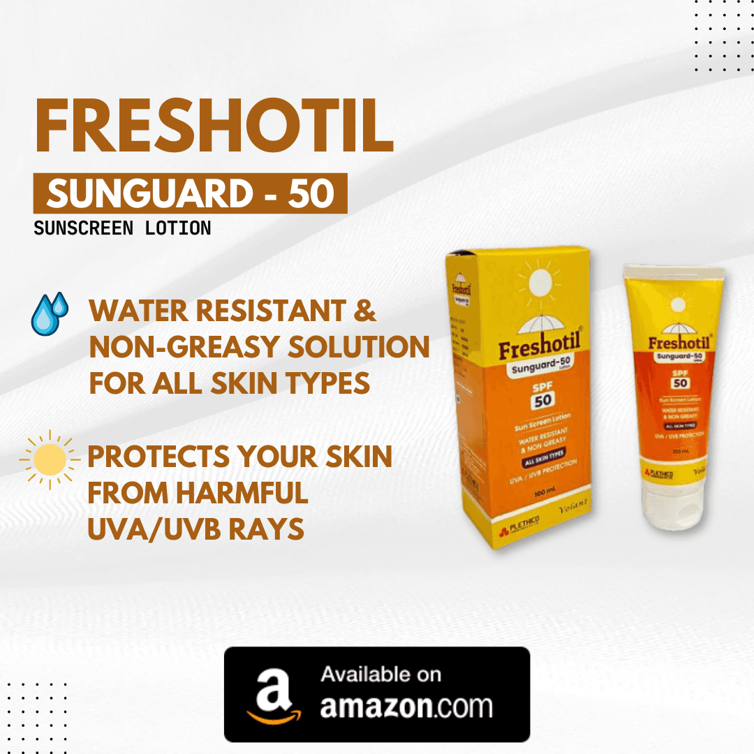 Freshotil Sunguard 50 SPF Sunscreen Lotion — Broad Spectrum UVA UVB Protection