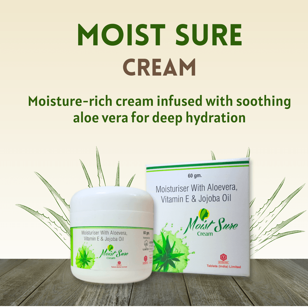 Moist Sure Cream with Aloe Vera, Vitamin-E and Jojoba Oil – Pack of 2